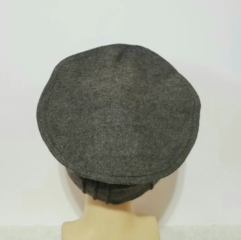 Pakol Pakul Pakistan Donut Beret Wool Hat Cap 100% Wool Heathered Dark Gray